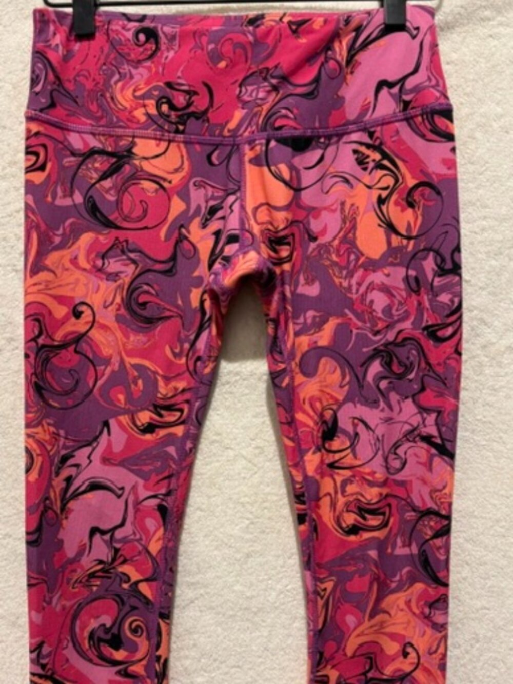 Rebook Multi-colored Swirl Print Cropped Leggings - Size XS